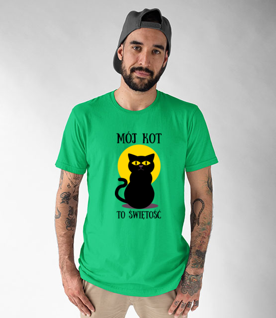 Bo do kota mozna miec dystans koszulka z nadrukiem milosnicy kotow mezczyzna werprint 1516 190