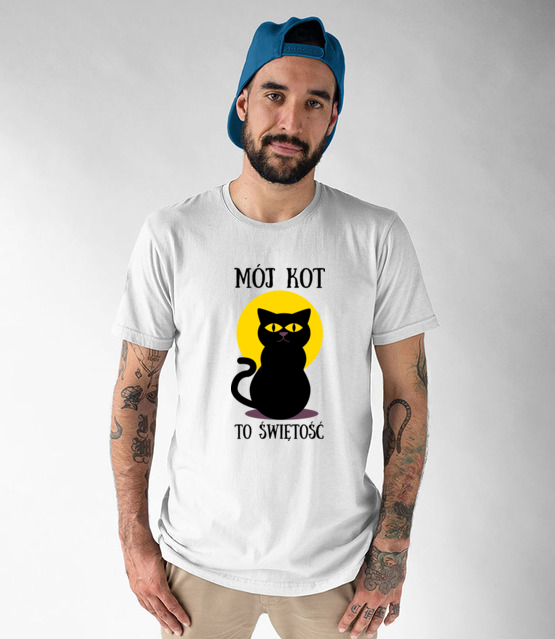 Bo do kota mozna miec dystans koszulka z nadrukiem milosnicy kotow mezczyzna werprint 1516 47