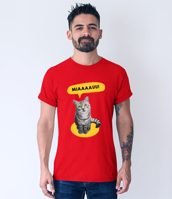 Koci alarm koszulka z nadrukiem milosnicy kotow mezczyzna werprint 1520 54