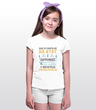 Koszulka do założenia po pracy - Koszulka z nadrukiem - Wędkarskie - Dziecięca