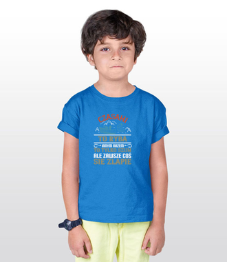 Szum wody skutecznie relaksuje - Koszulka z nadrukiem - Wędkarskie - Dziecięca