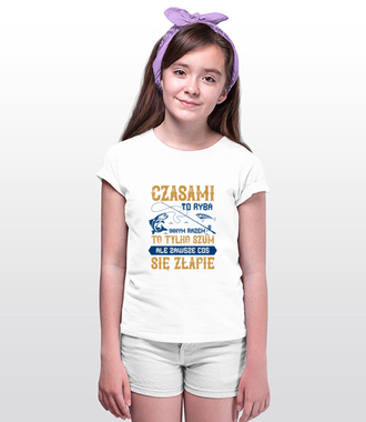 Koszulka informacyjna - Koszulka z nadrukiem - Wędkarskie - Dziecięca