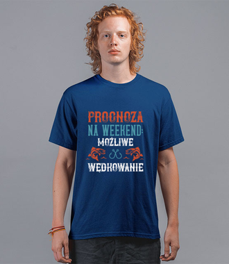 Wędkarska prognoza - Koszulka z nadrukiem - Wędkarskie - Męska