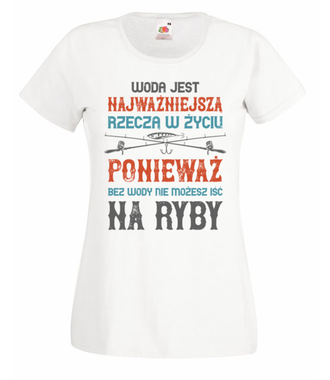 Wędkuj na wesoło - Koszulka z nadrukiem - Wędkarskie - Damska