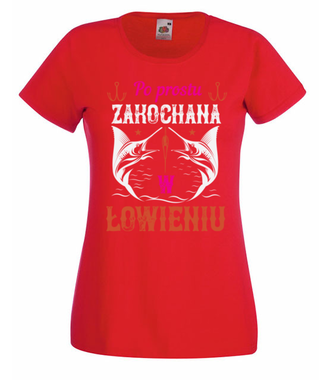Kobieca koszulka wędkarska - Koszulka z nadrukiem - Wędkarskie - Damska