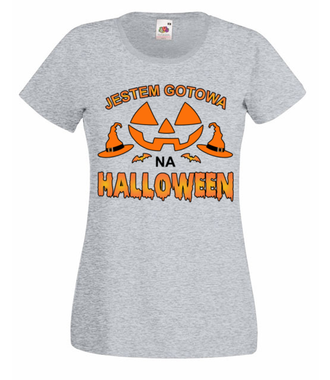 Zwarta i gotowa na Halloween - Koszulka z nadrukiem - Halloween - Damska