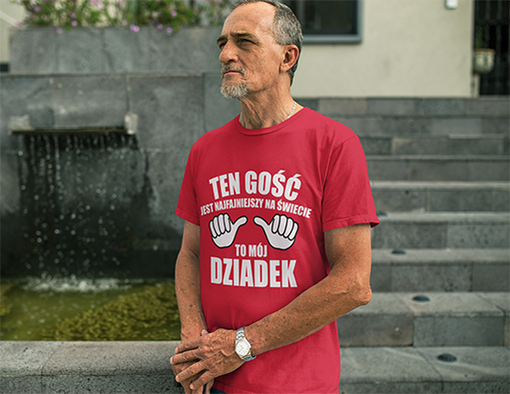 Odmładzamy dziadka – śmieszne nadruki na koszulkach